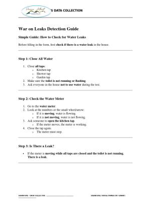 War on Leaks Detection Guide