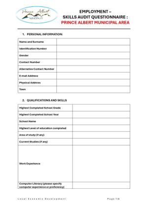 WC052_Employment Skills Audit Questionnaire