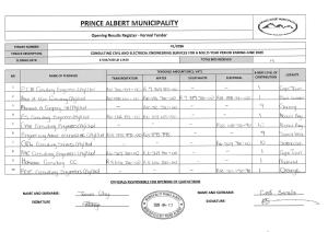 Opening Results - Tender 41_2026
