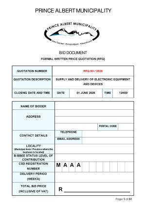 RFQ 83/2026 - SUPPLY AND DELIVERY OF ELECTRONIC EQUIPMENT AND DEVICES