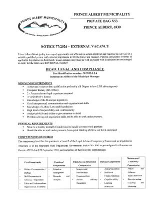 Head: Legal & Compliance