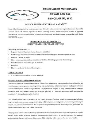 HR Intern x 1