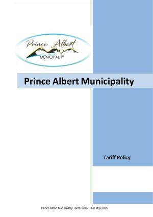 WC052 Prince Albert Municipality Tariff Policy Final May 2026