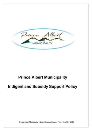 WC052 Prince Albert Municipality Indigent Subsidy Support Policy Final May 2026