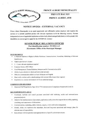 Snr Public Relations Officer