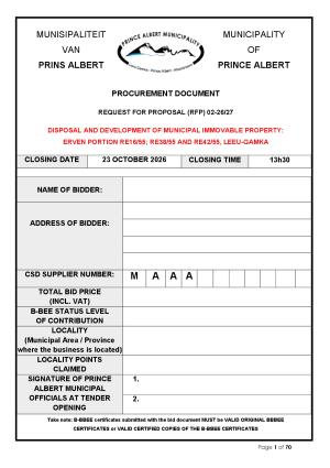 PAMun Bid Document - RFP02_2627 - Disposal of erven RE16_55, RE38_55 & RE42_55 Leeu-Gamka