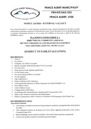 Notice 124-2026 Platoon Commander