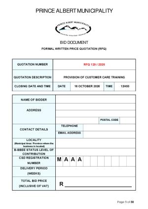 PAMun Bid Document - RFQ 129_2026 Customer Care Training