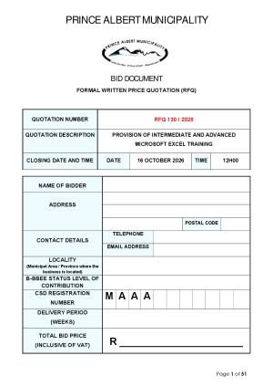 PAMun Bid Document - RFQ 130_2026 Excel training