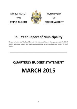 Quarter Report 3-March-2015
