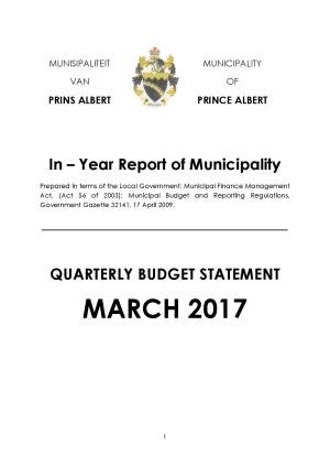 PAMUN Section 52d Third Quarterly Performance Report ending March 2017 Final