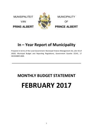 Monthly Report - February 2017