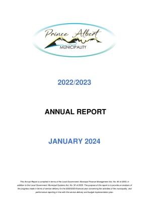 Prince Albert Local Municipality _ 2022-2023 Final Annual Report _ 22 January 2024