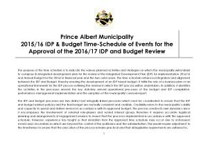 PAMUN IDP_Budget Time Schedule 2015_16 IDP Impl 2016-17