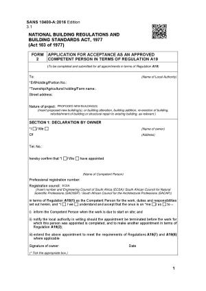 SANS10400 Form 2