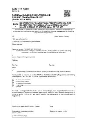 SANS10400 FORM 4