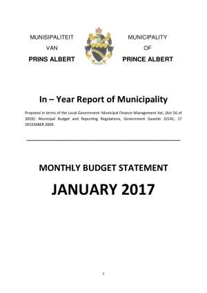 Monthly Report - January 2017
