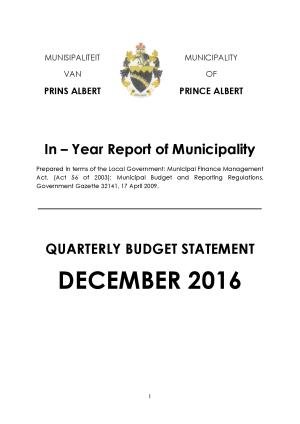 PAMUN Section Second Quarterly Performance Report ending December 2016 Final