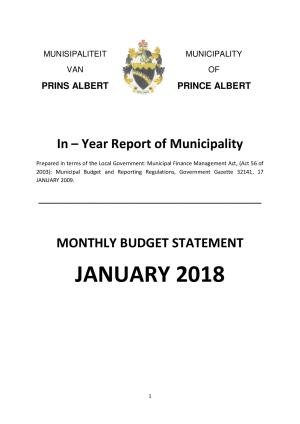 Monthly Report - January 2018