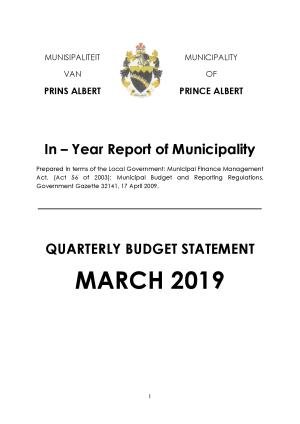 PAMUN Section 52d Third Quarterly Performance Report ending March 2019 Final