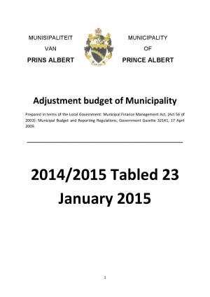 Report Adjustment budget 2015-01-23