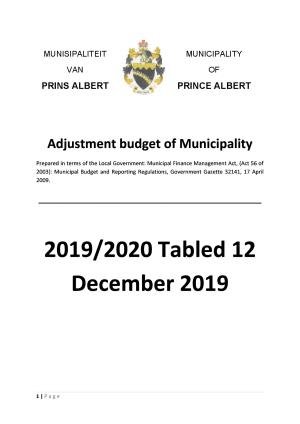Report Adjustment budget 2019-12-13 (FINAL)