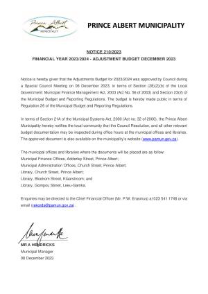 Notice 210_2023 2nd Adjustment Budget