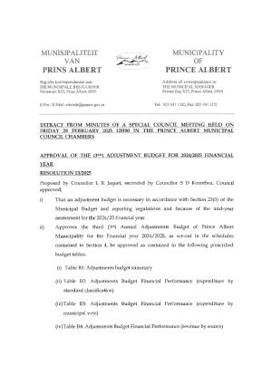 Item 3rd Adjustment Budget 2024-2025 Financial Year_1