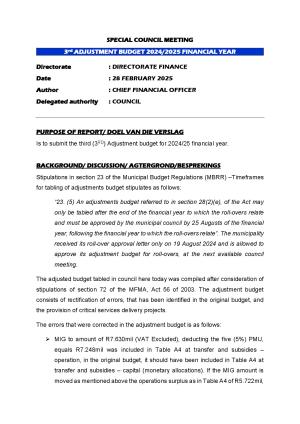 Item Third Adjustment Budget 2024-2025 Financial Year_0