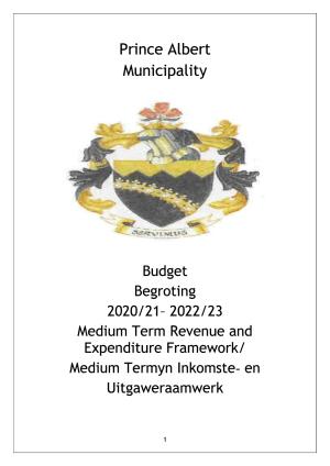 Prins Albert 2020 2021 BUDGET REPORT Original_Budget Narrative FINAL