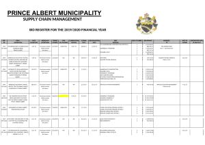 Bid Register - 2019/20