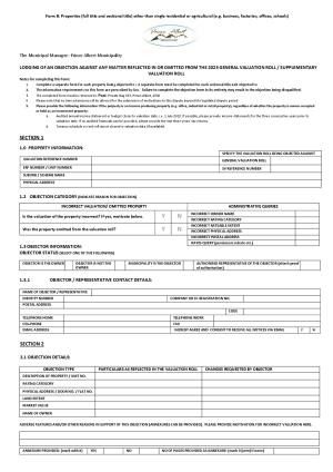 Objection Form B_GV2023_Other than Single Residential or Agricultural