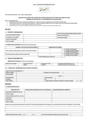 Objection Form C_GV2023_Agricultural Holdings and Farms