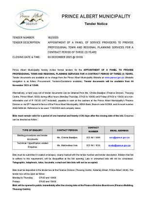 PAMun Tender Notice TD182_2025 - Town & Regional Planning Services