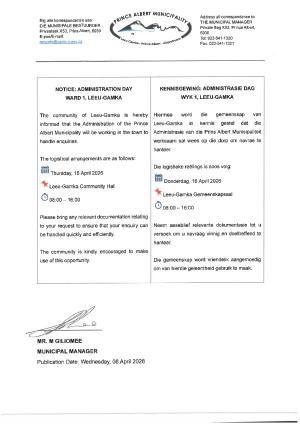 Administration Day Ward 1, Leeu-Gamka