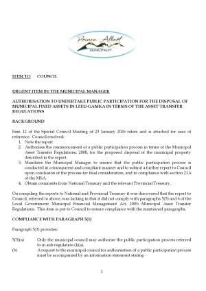 WC052_Disposal of Municipal Fixed Assets Leeu-Gamka_Information Statement