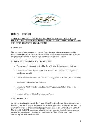 ITEM-Leeu-Gamka- Disposal of municipal fixed assets