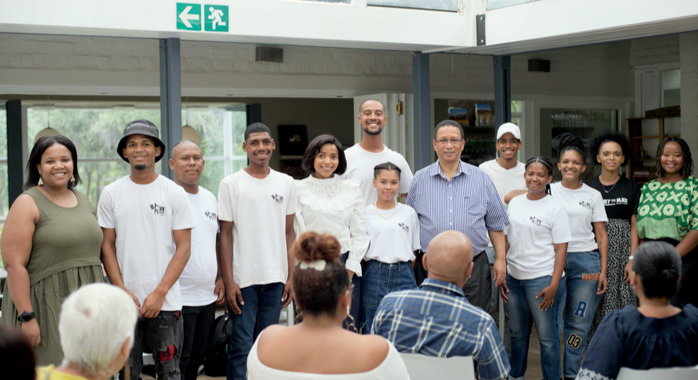 Minister and group of young people