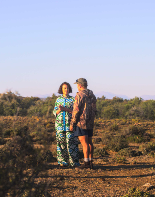 Gentleman and lady having discussions in nature
