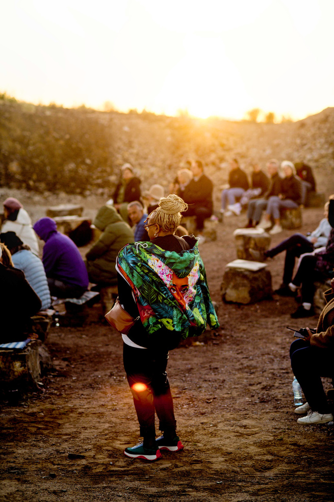 Lady in audience enjoying the music