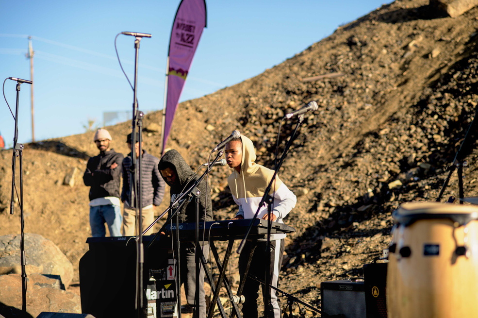 Young local musicians showing off their talent